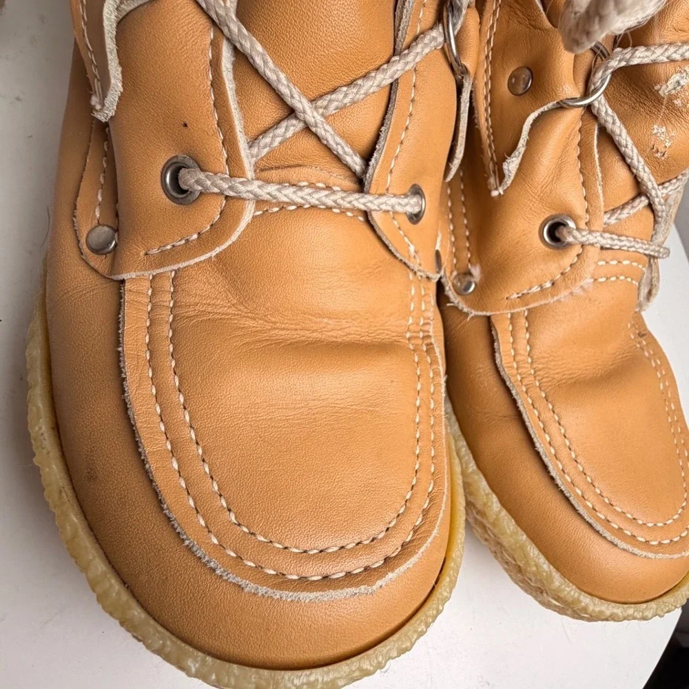Vintage Cabela’s Shearling Lined Leather Snow Boots Made in Canada Size 7